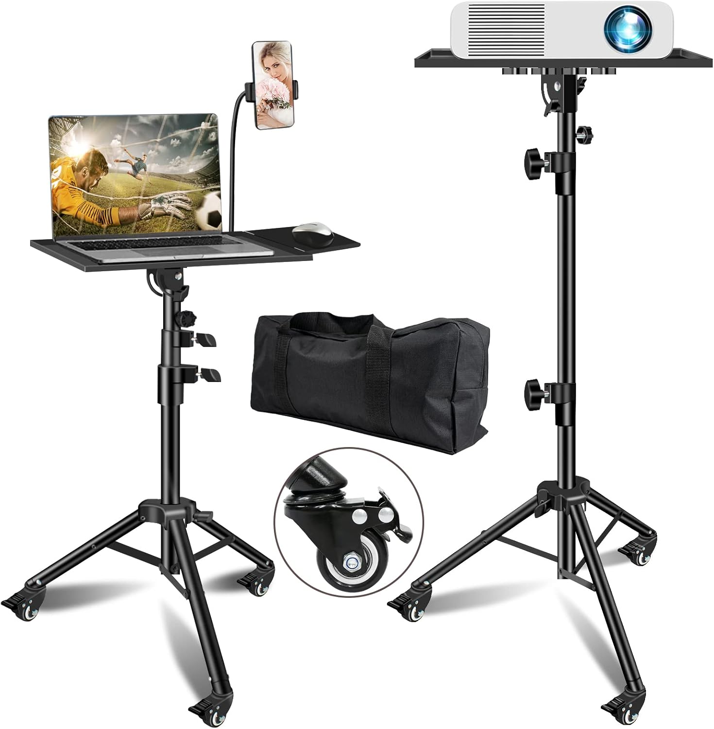 Laptop and projector Stand with Wheels